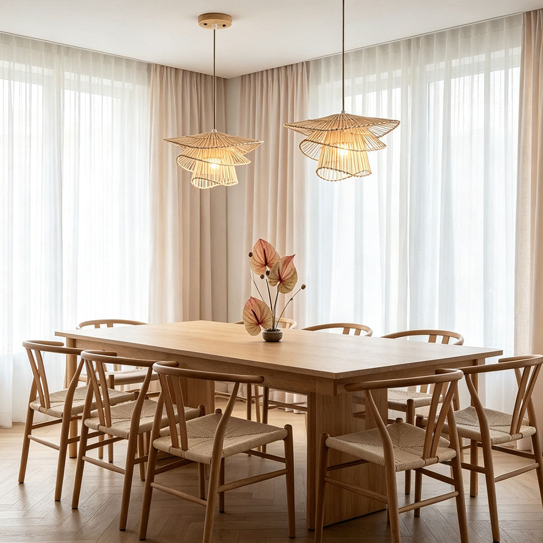 Bamboo Pendant Light Fixtures Japanese Woven Ceiling