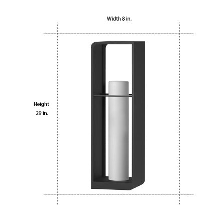 Open-Box Black Lantern Outdoor Light Rectangular Frame