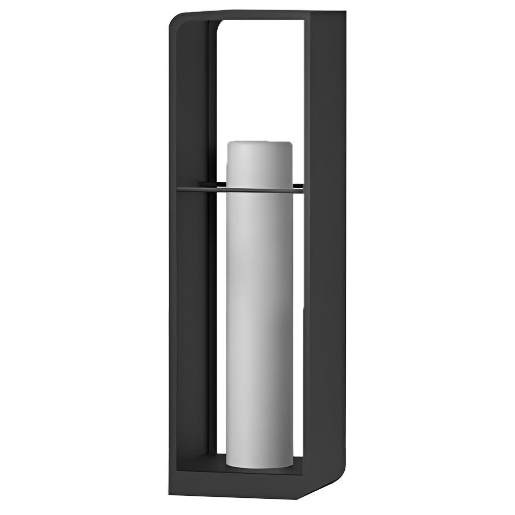 Open-Box Black Lantern Outdoor Light Rectangular Frame