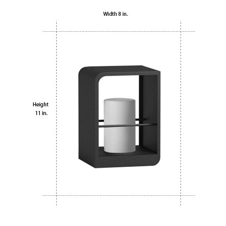 Open-Box Black Lantern Outdoor Light Rectangular Frame