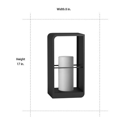Open-Box Black Lantern Outdoor Light Rectangular Frame
