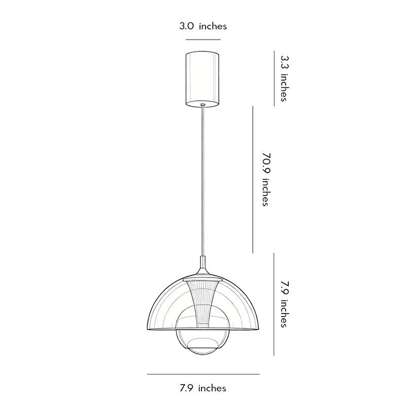 Black Pendant Ceiling Light Italian Bud-Inspired