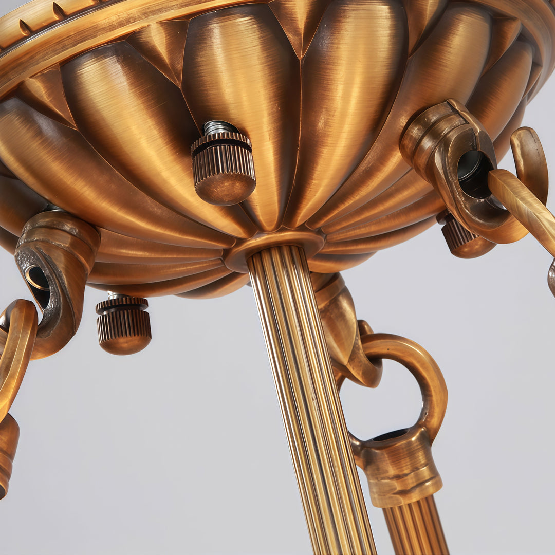 Brass Modern Chandelier European Style Marble Ceiling Light