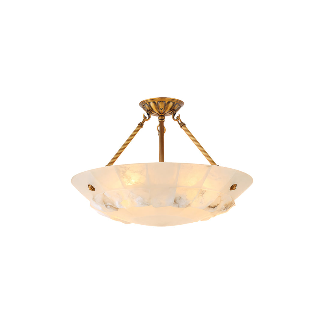 Brass Modern Chandelier European Style Marble Ceiling Light