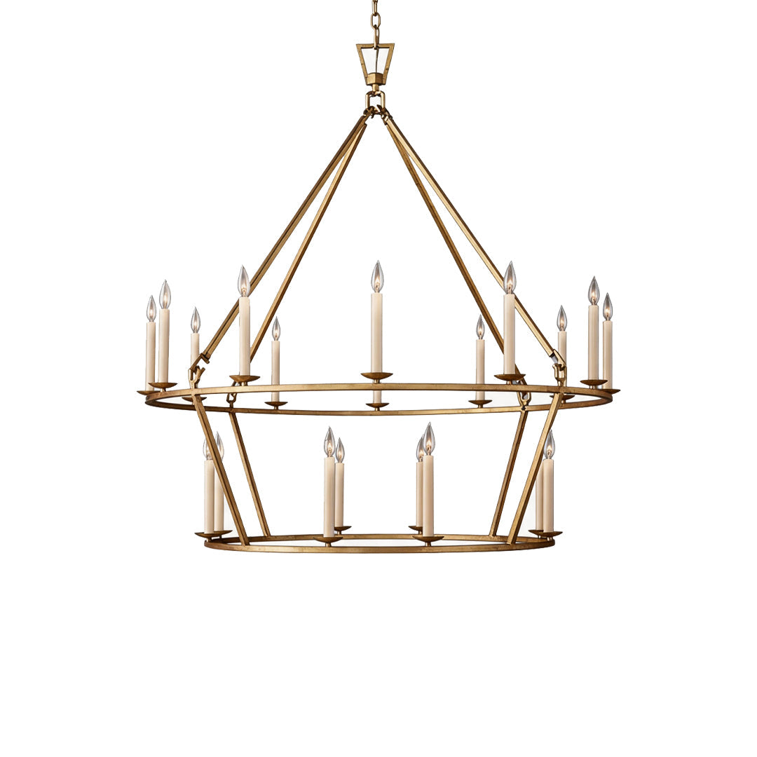 Candles Chandelier American Retro Style Metal Ceiling Light