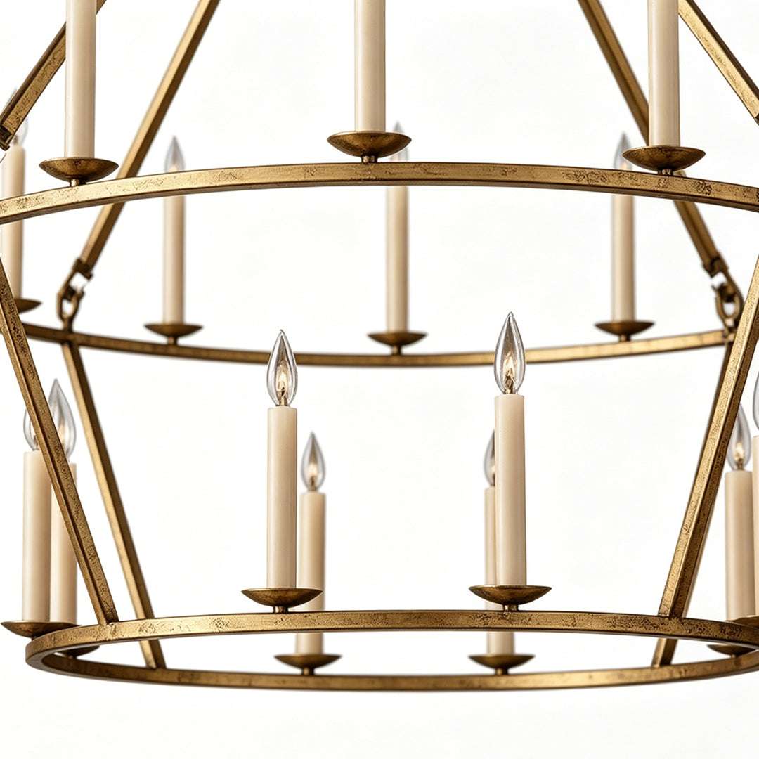 Candles Chandelier American Retro Style Metal Ceiling Light