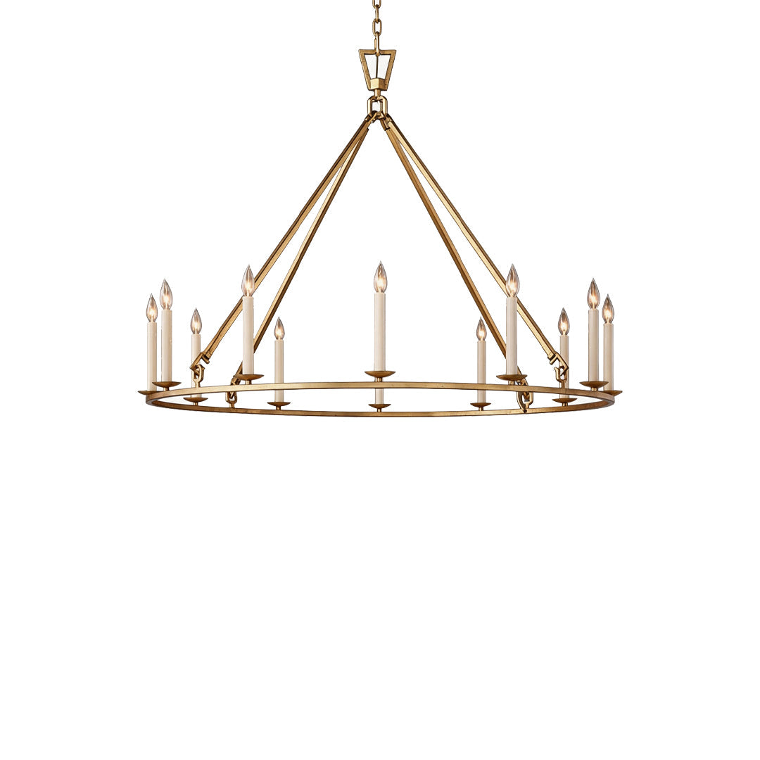 Candles Chandelier American Retro Style Metal Ceiling Light