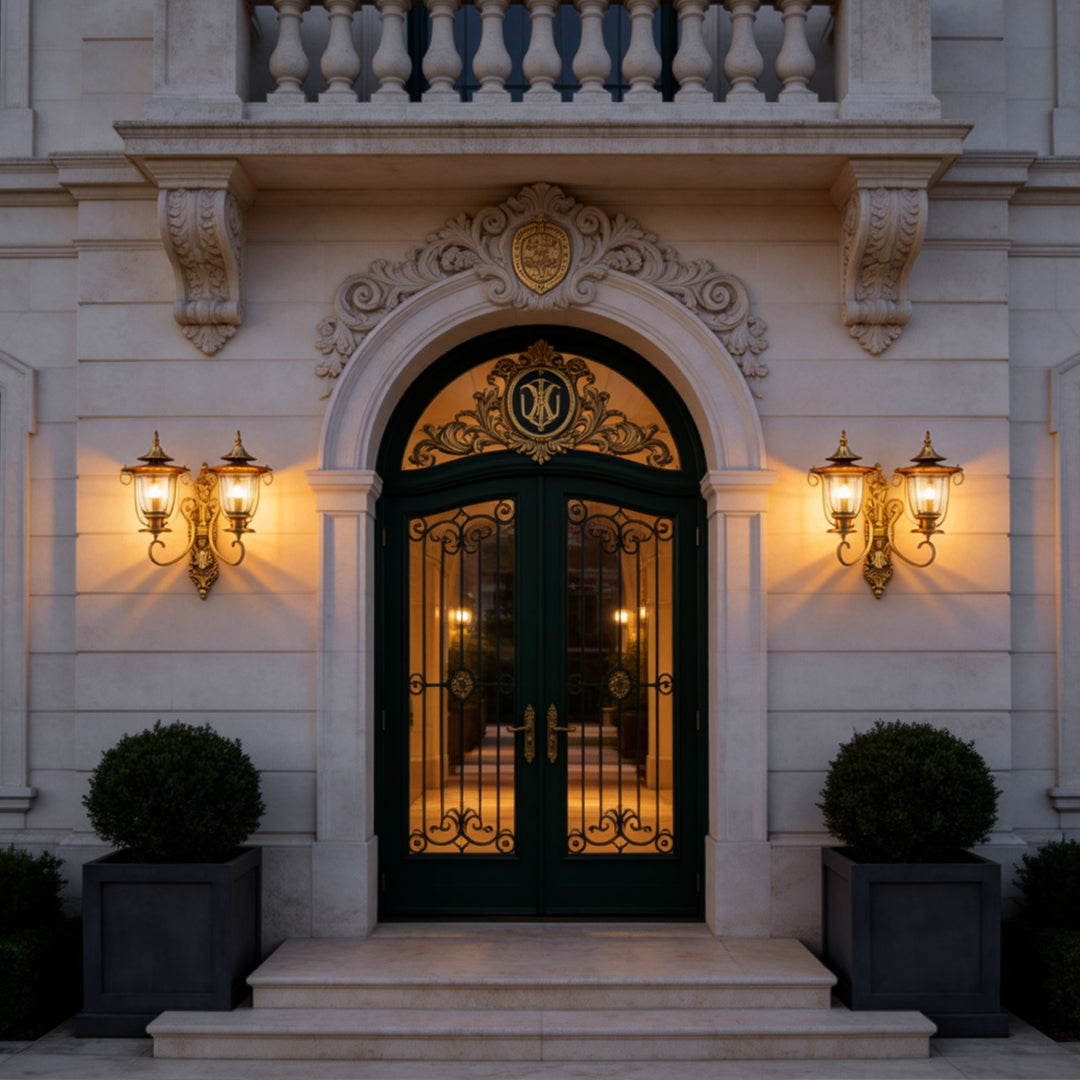 Copper Outdoor Wall Sconces European Vintage Waterproof Light
