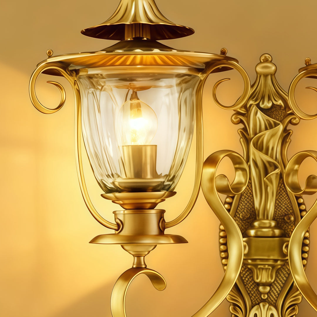 Copper Outdoor Wall Sconces European Vintage Waterproof Light