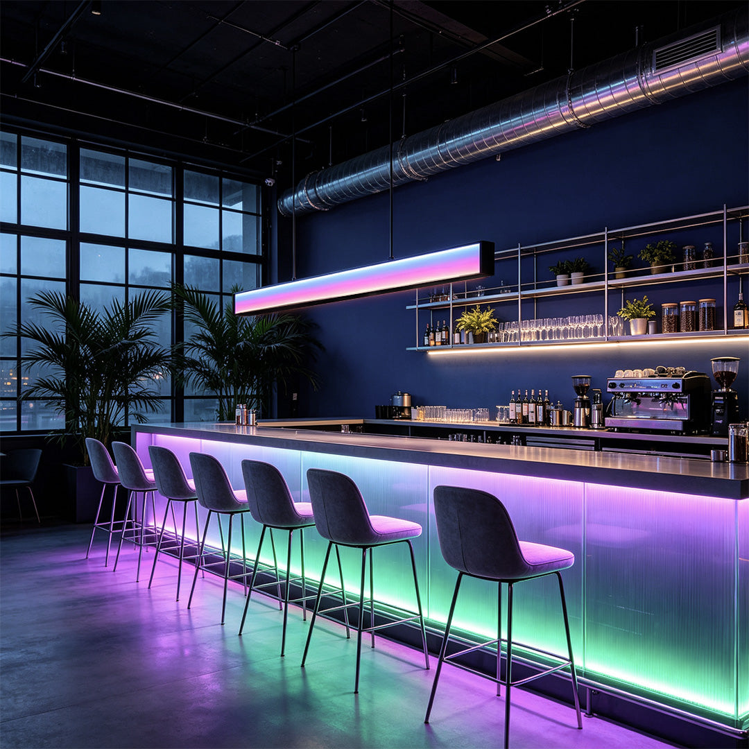 Contemporary Linear Chandeliers Luxury RGB Ceiling