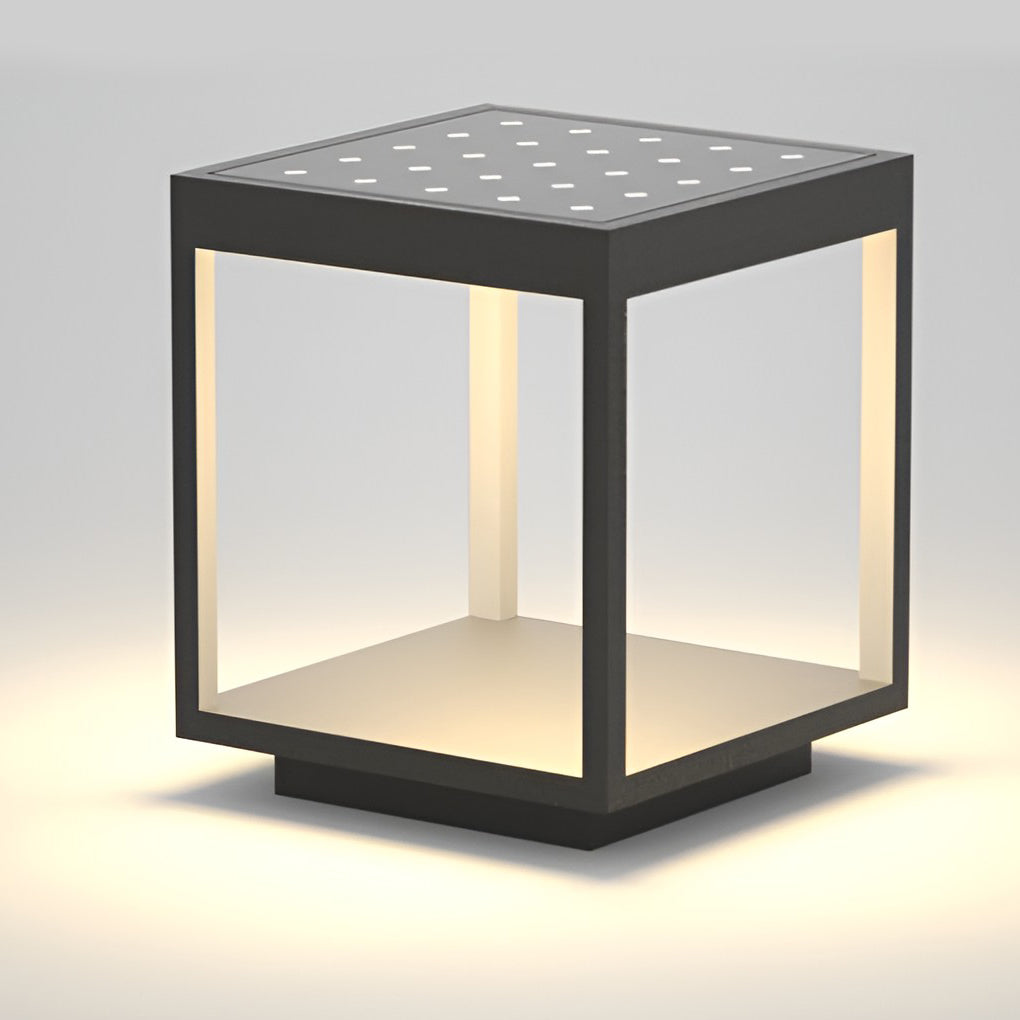 Concrete Pillar Lights Modern Open-Frame Square LED