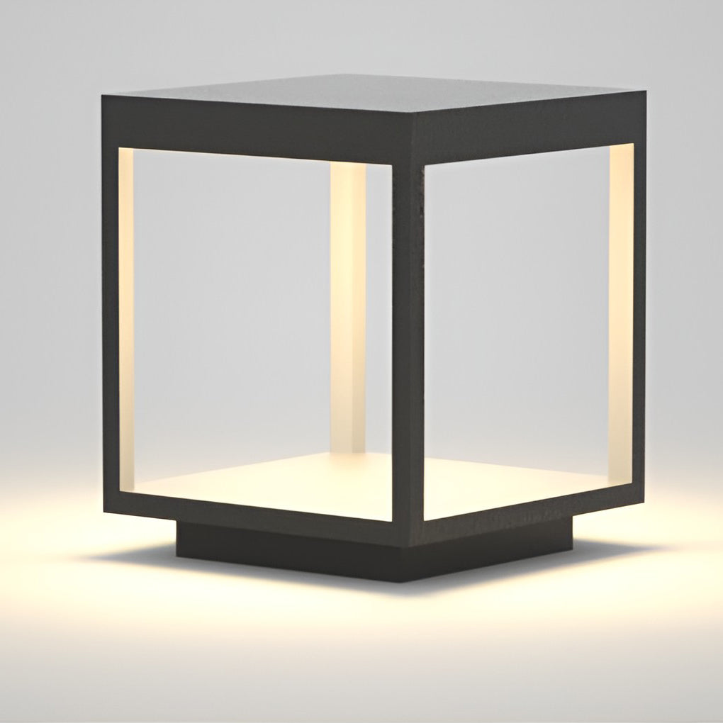 Concrete Pillar Lights Modern Open-Frame Square LED