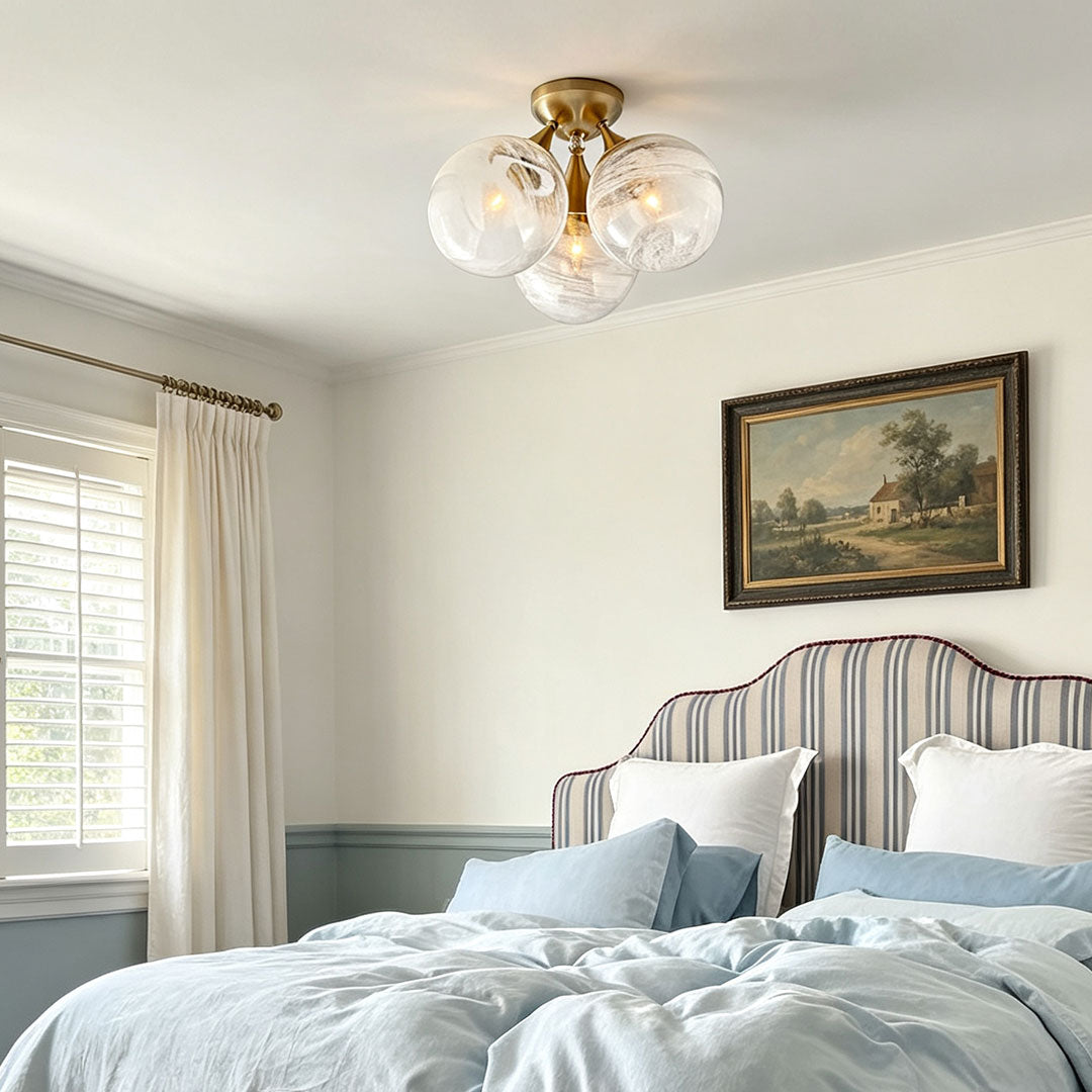 Contemporary Flush Mount Light Fixtures Classic Cloud Glass Light