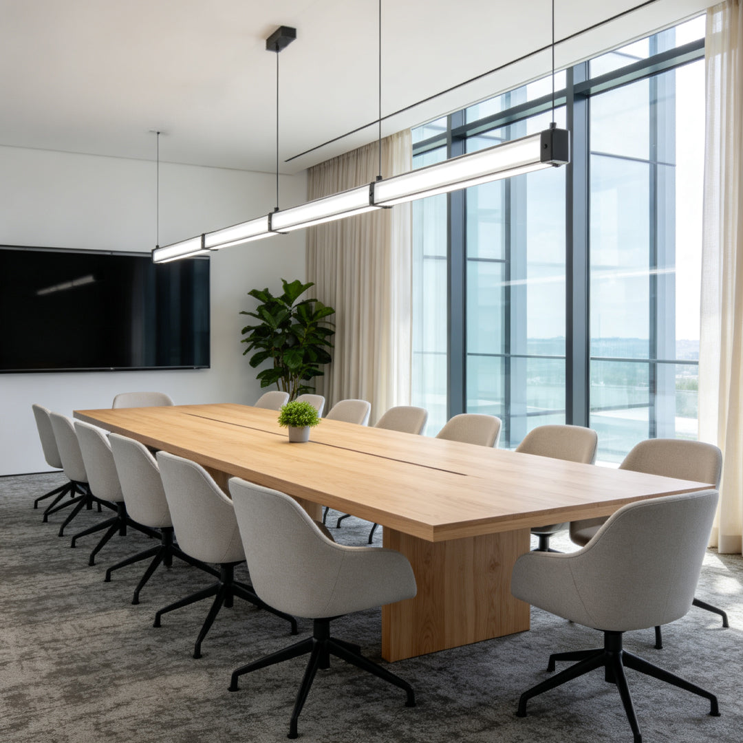 Contemporary Linear Suspension Lighting Metal