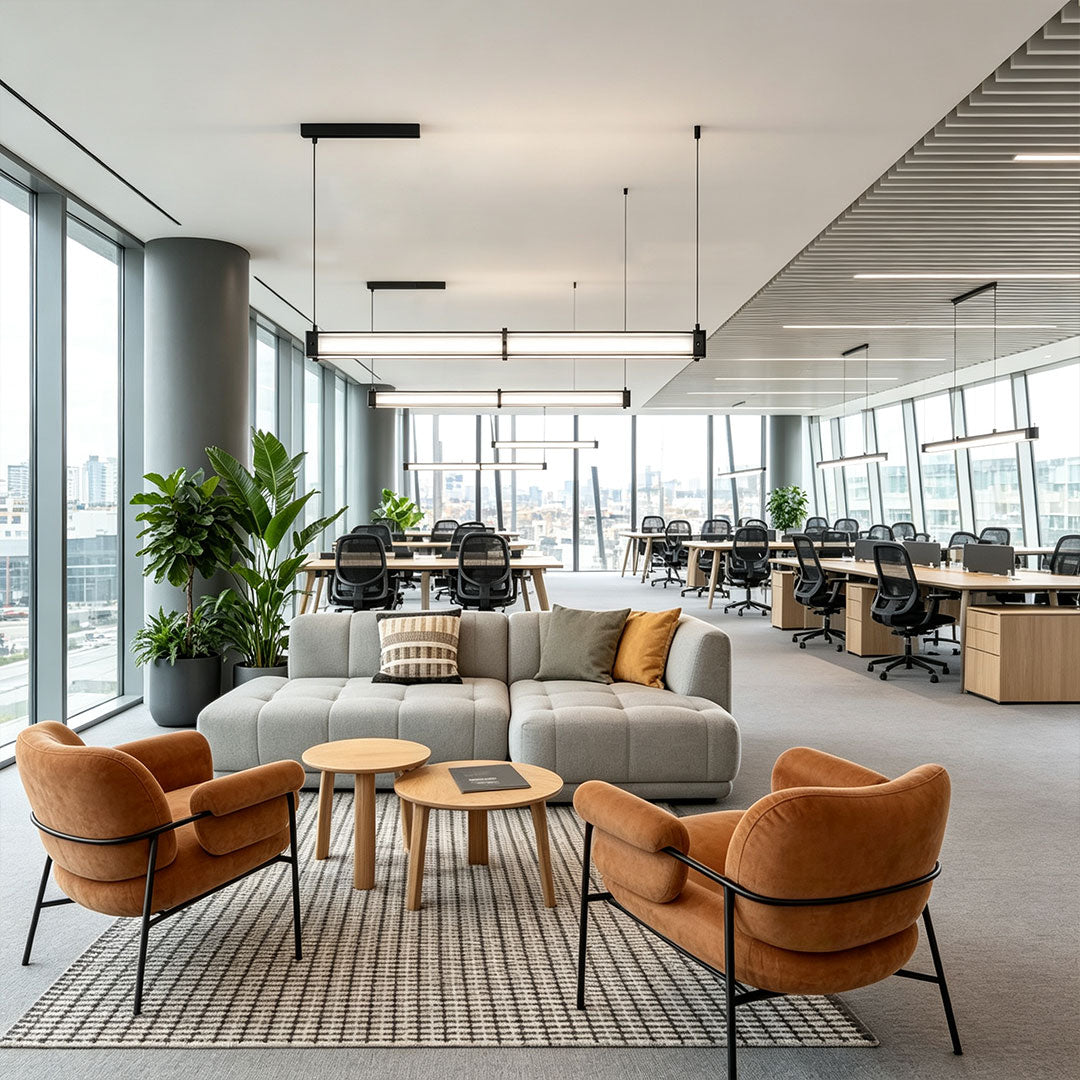 Contemporary Linear Suspension Lighting Metal