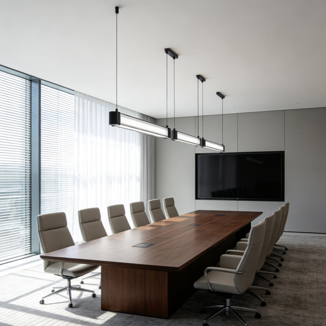 Contemporary Linear Suspension Lighting Metal