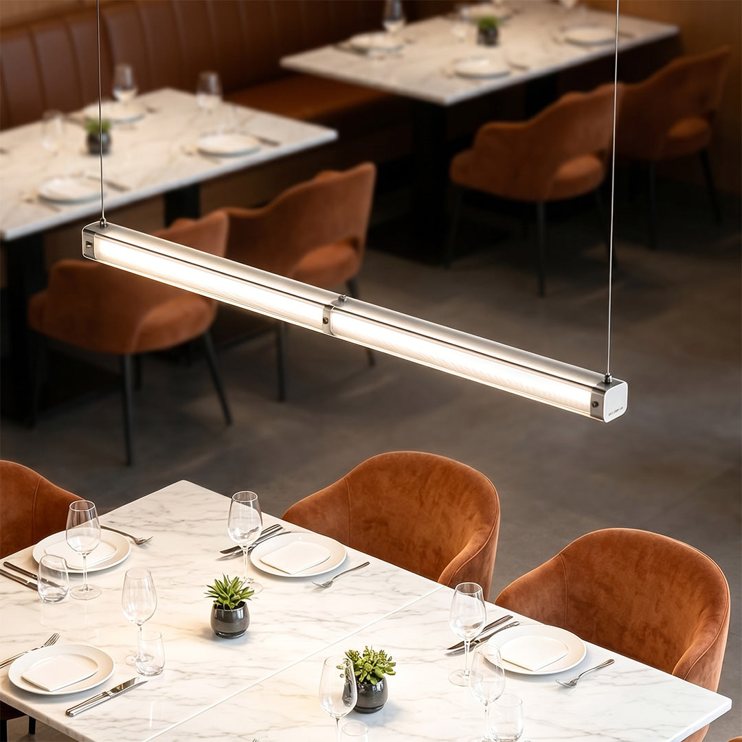 Contemporary Linear Suspension Lighting Metal