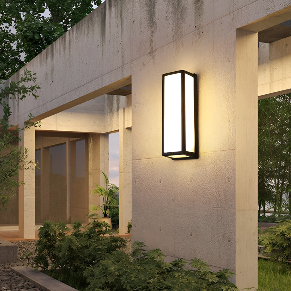 Contemporary Outdoor Wall Light Black LED Waterproof