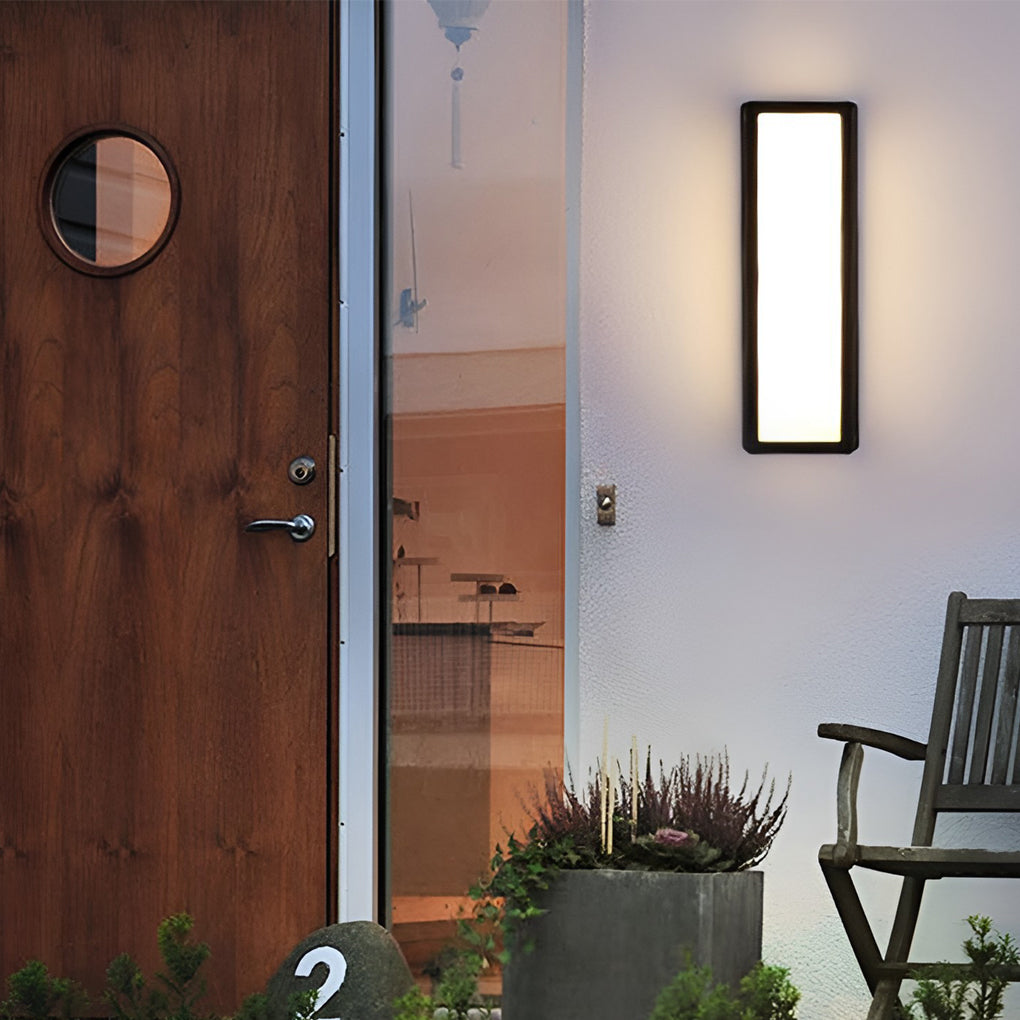 Contemporary Outdoor Wall Light Black LED Waterproof