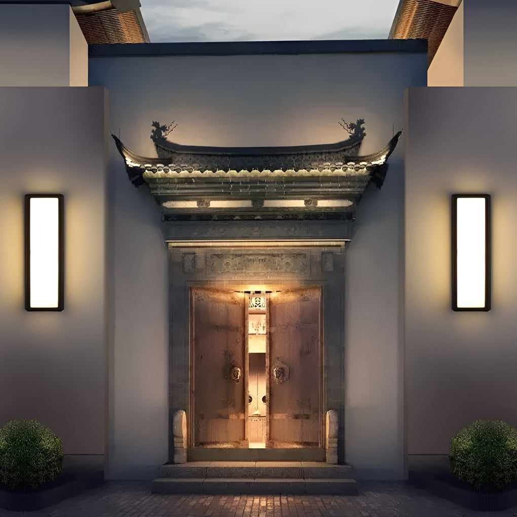 Contemporary Outdoor Wall Light Black LED Waterproof