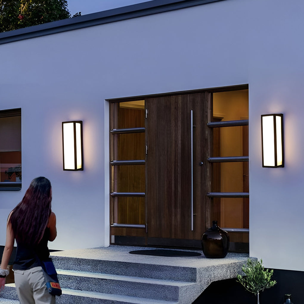 Contemporary Outdoor Wall Light Black LED Waterproof
