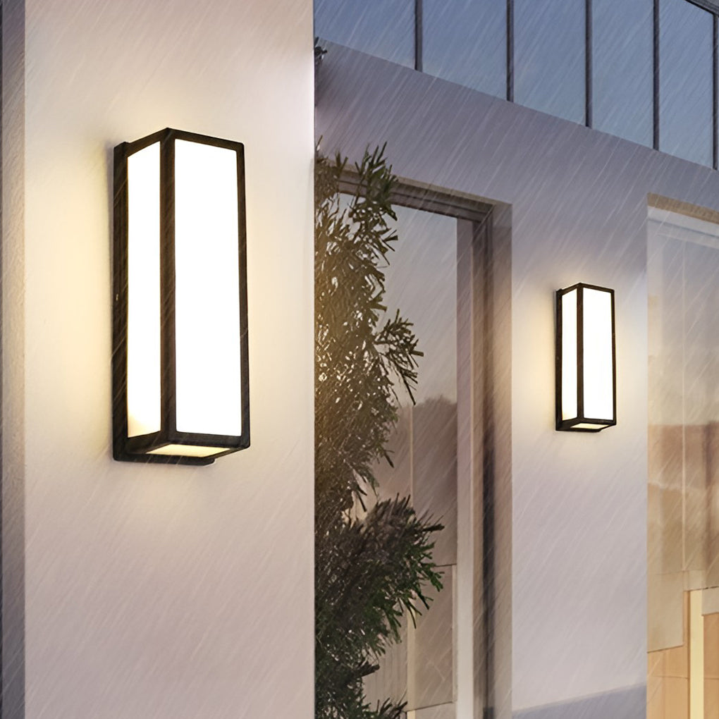 Contemporary Outdoor Wall Light Black LED Waterproof