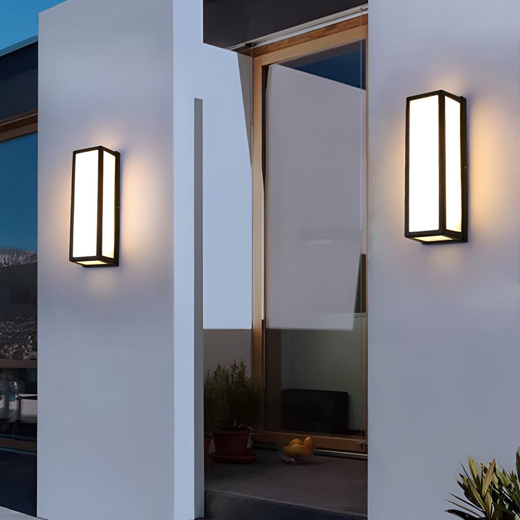 Contemporary Outdoor Wall Light Black LED Waterproof