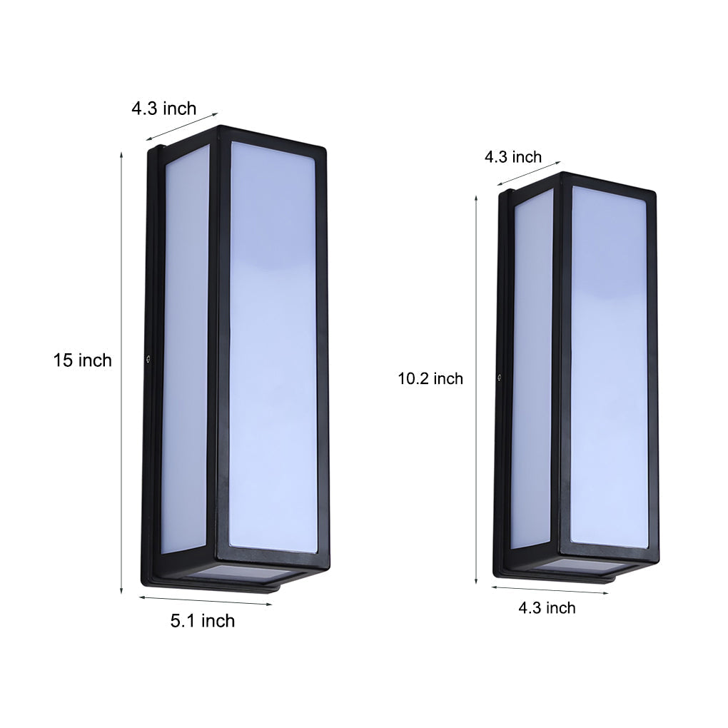 Contemporary Outdoor Wall Light Black LED Waterproof