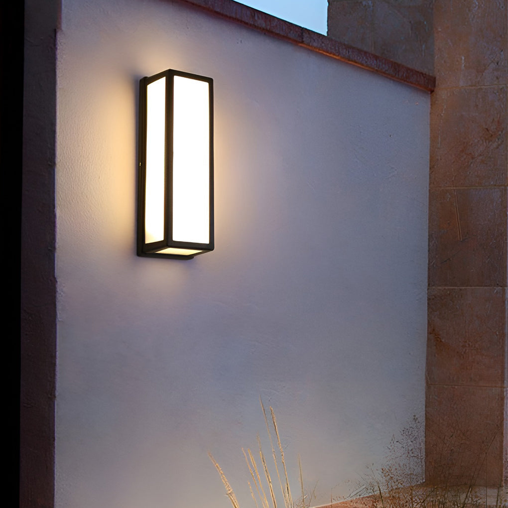Contemporary Outdoor Wall Light Black LED Waterproof