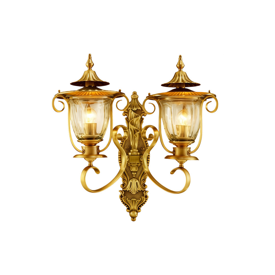Copper Outdoor Wall Sconces European Vintage Waterproof Light
