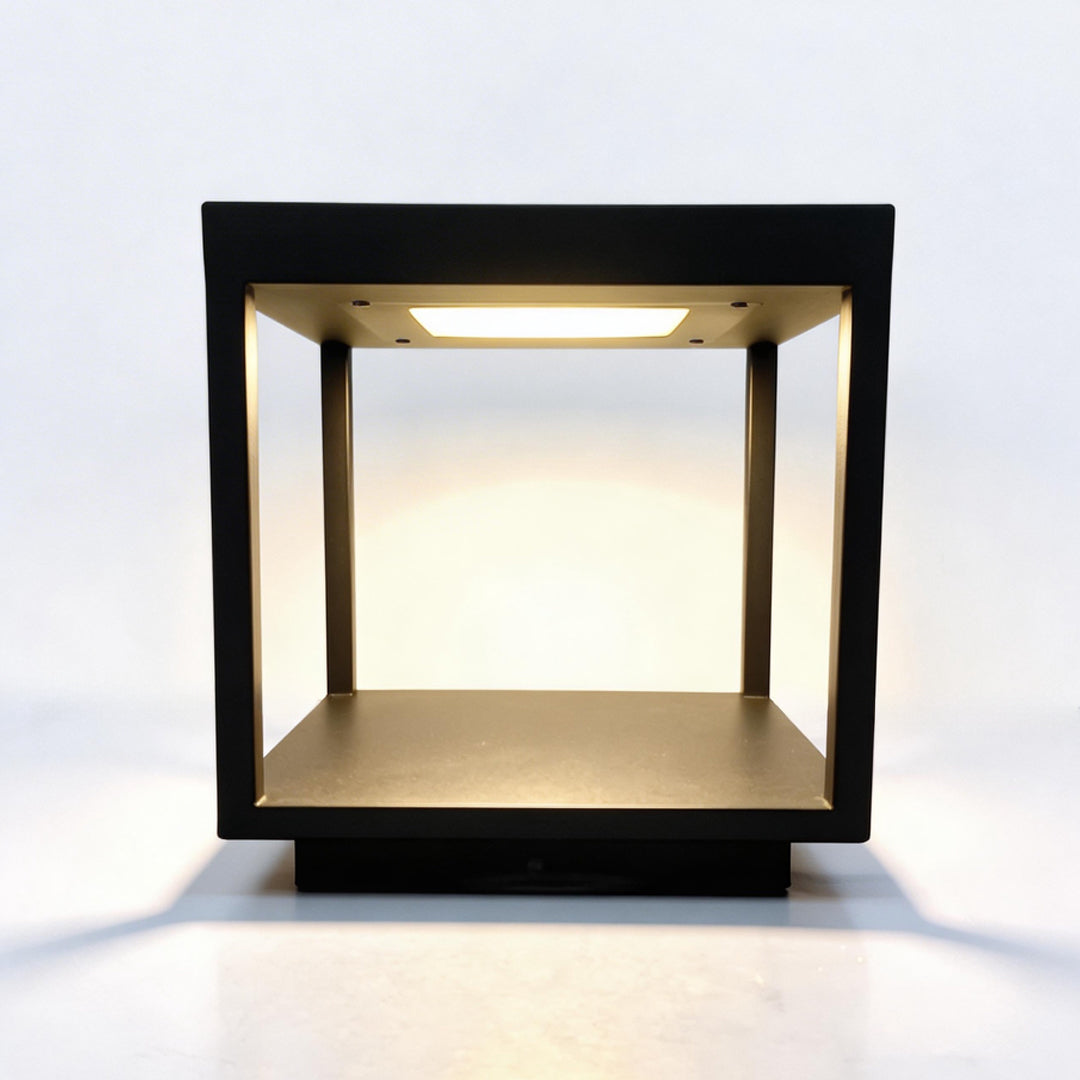Concrete Pillar Lights Modern Open-Frame Square LED