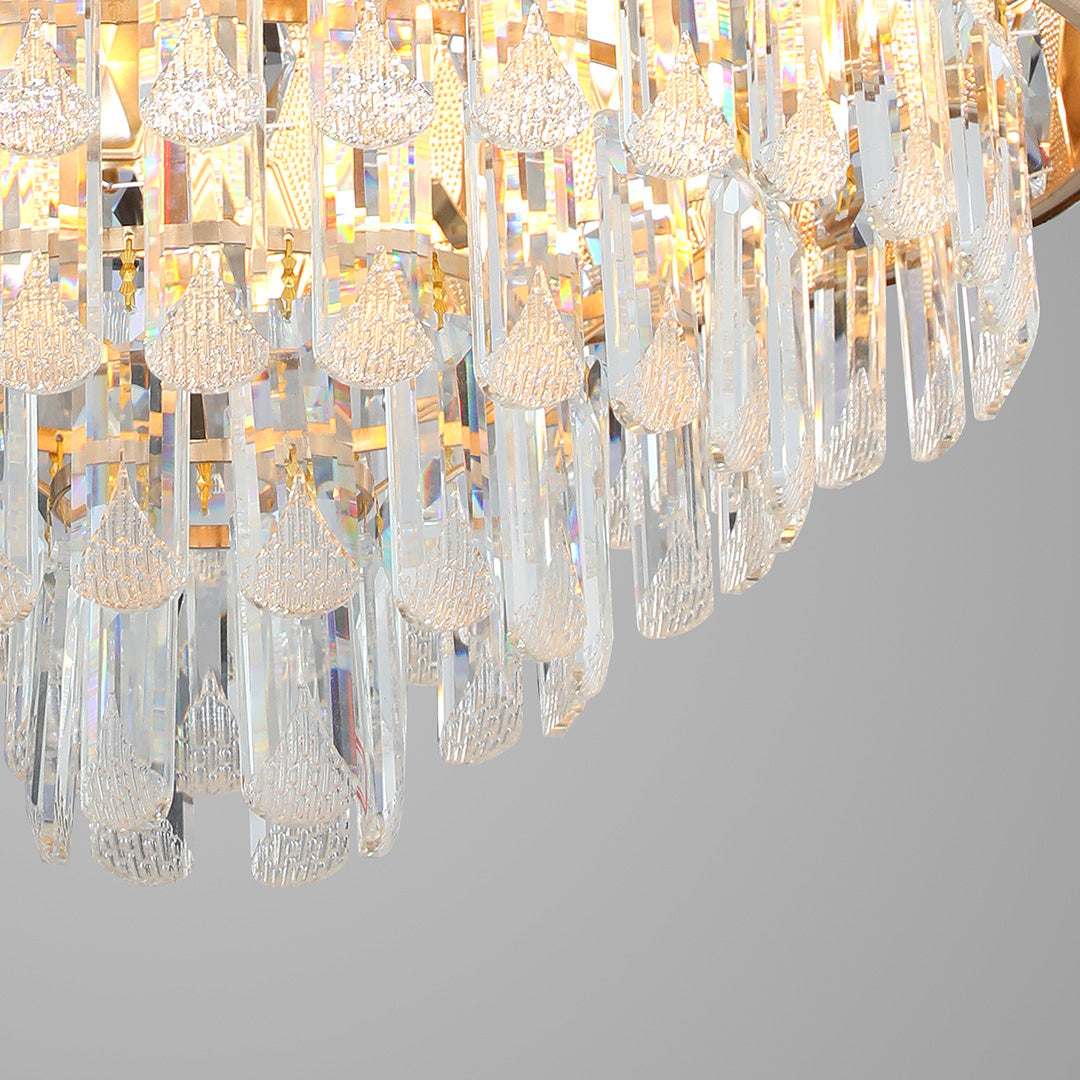 Open-Box Ceiling Fans with Crystal Lights Luxury Gold Iron