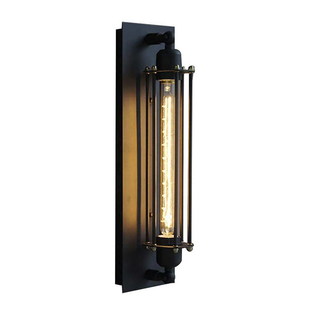 Open-Box Vintage Industrial Wall Sconce Black Iron Linear
