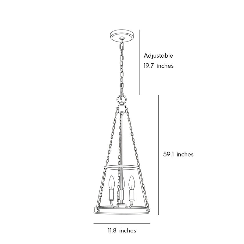 Glass Candle Chandelier Minimalist American Ceiling Light
