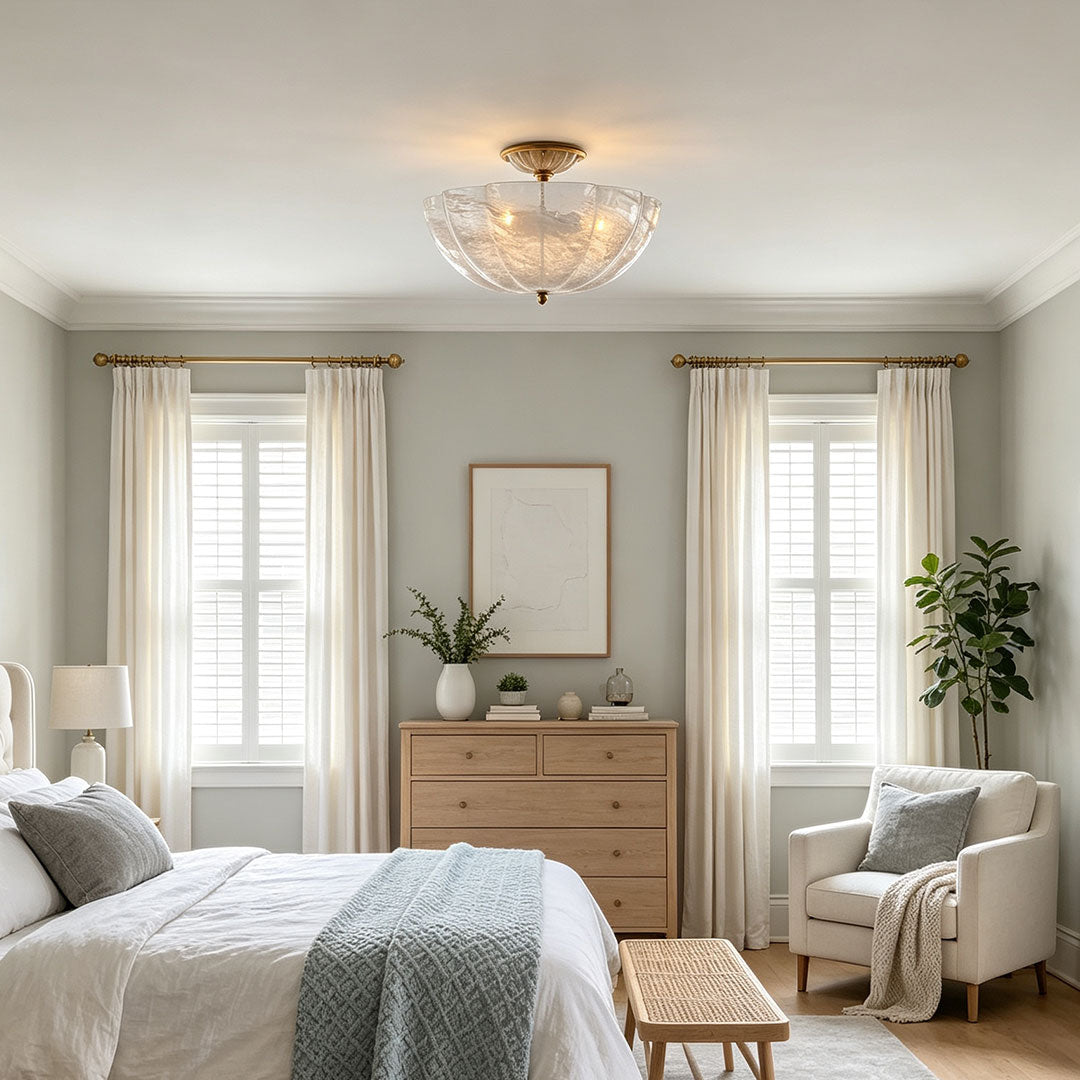 Glass Ceiling Lights Modern Copper Flush Mount Lights