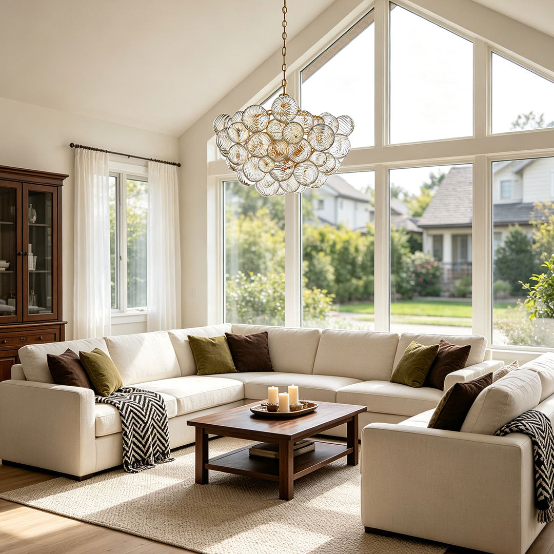 Glass Chandelier Art Modern Swirl Bubble Ceiling Light
