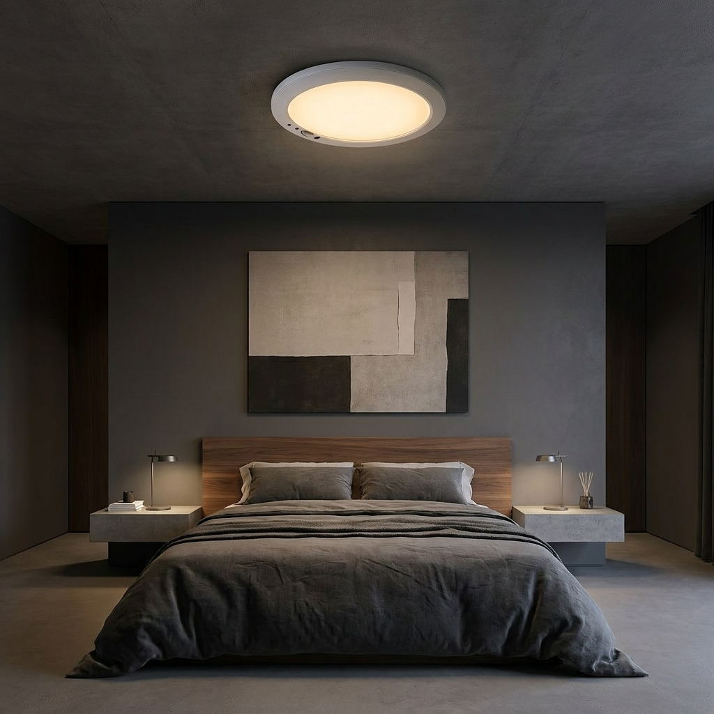 White Flush Mount Ceiling Light architectural interior