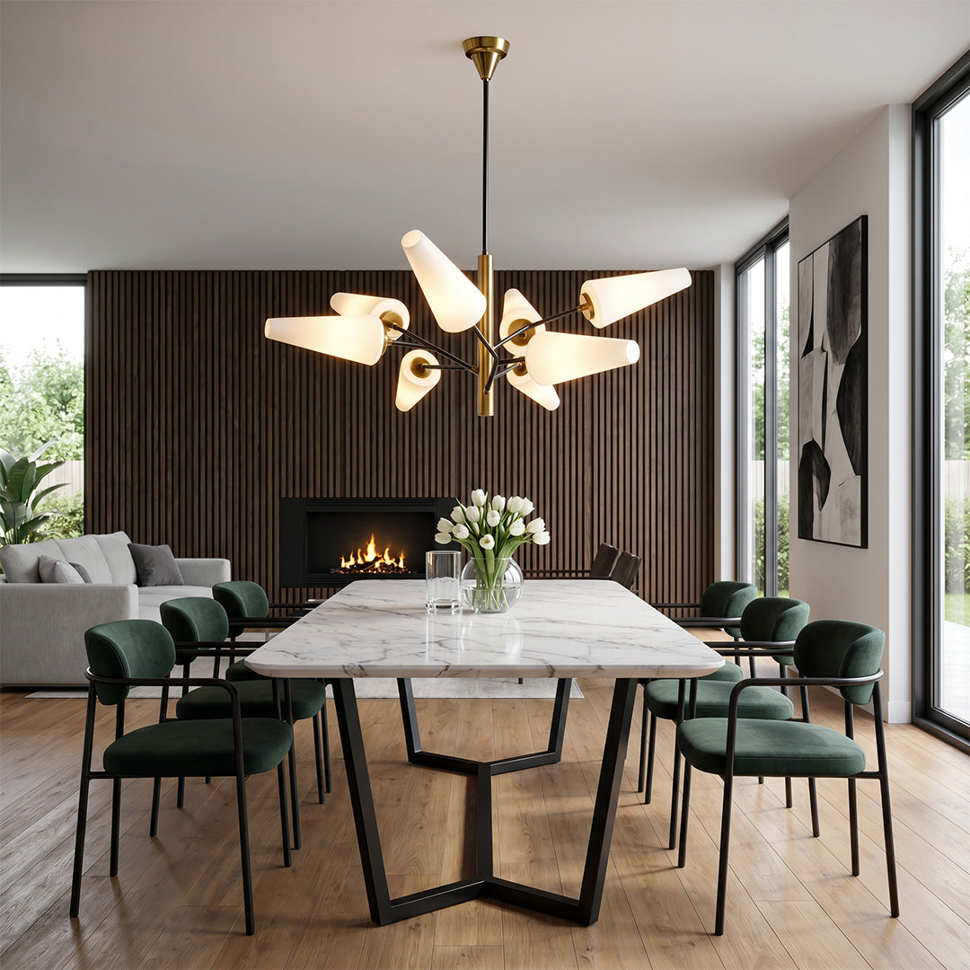 Italian Glass Chandelier Minimalist Metal Ceiling