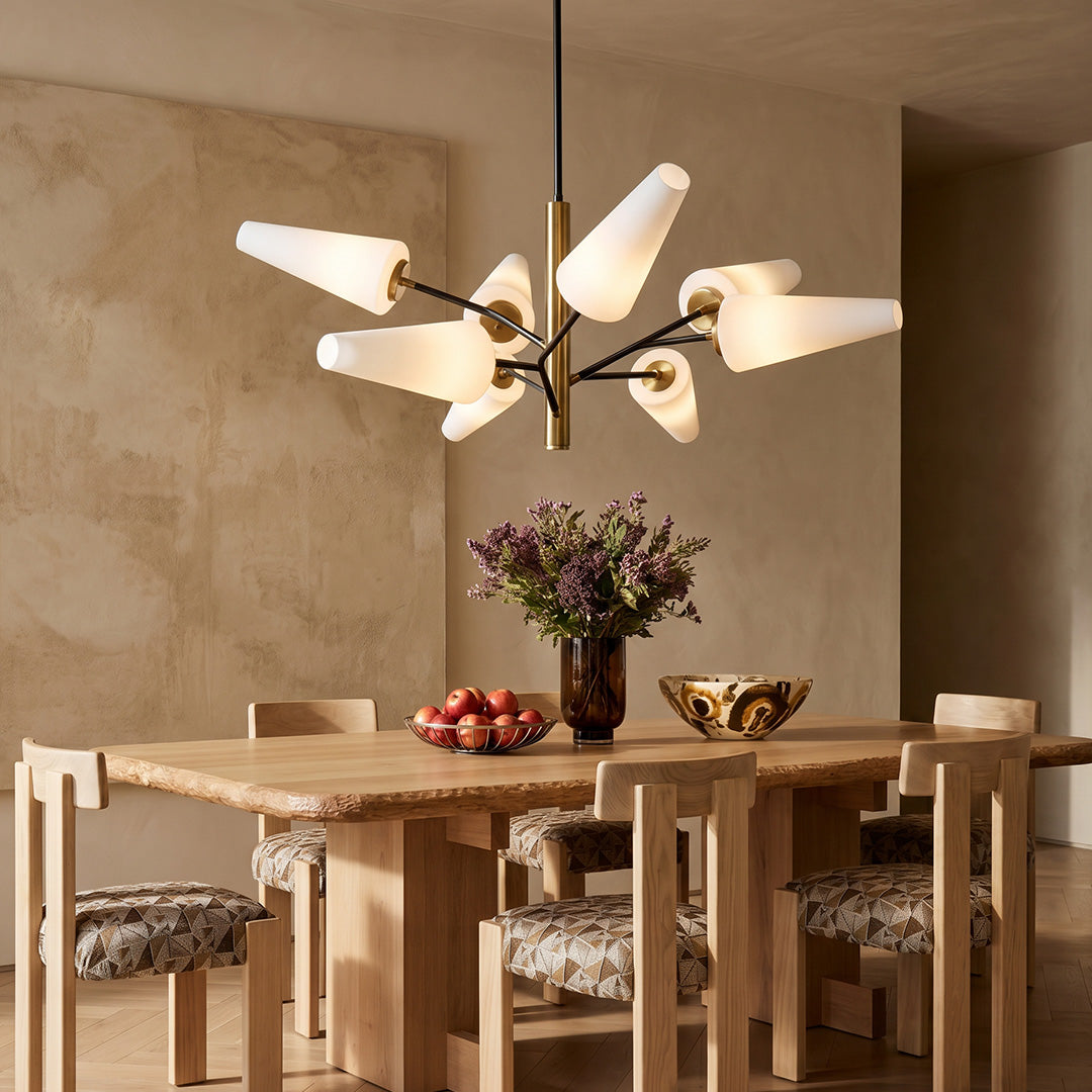 Italian Glass Chandelier Minimalist Metal Ceiling