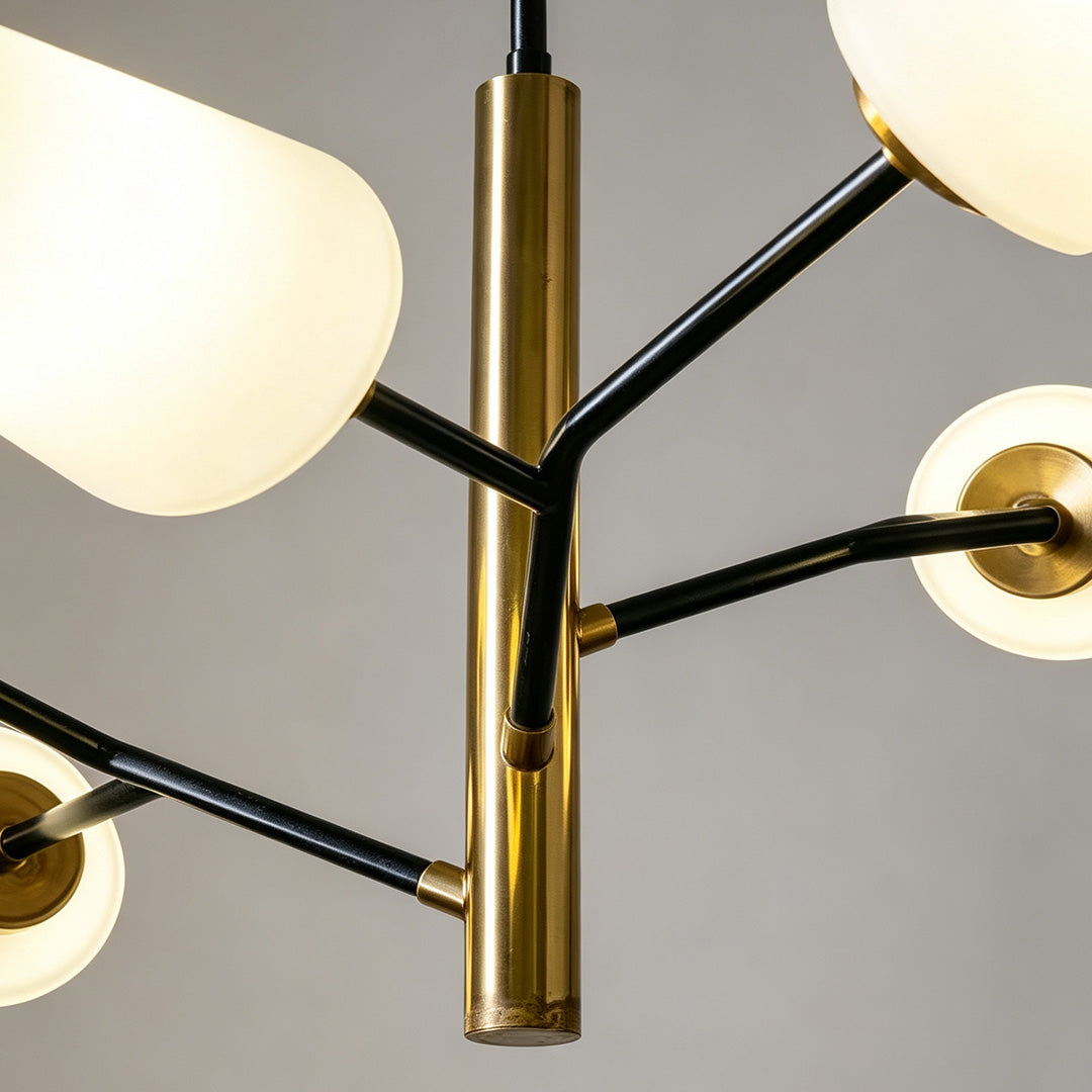 Italian Glass Chandelier Minimalist Metal Ceiling