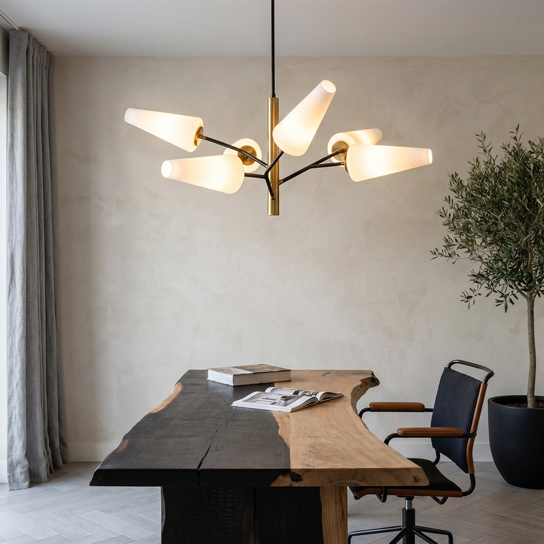 Italian Glass Chandelier Minimalist Metal Ceiling