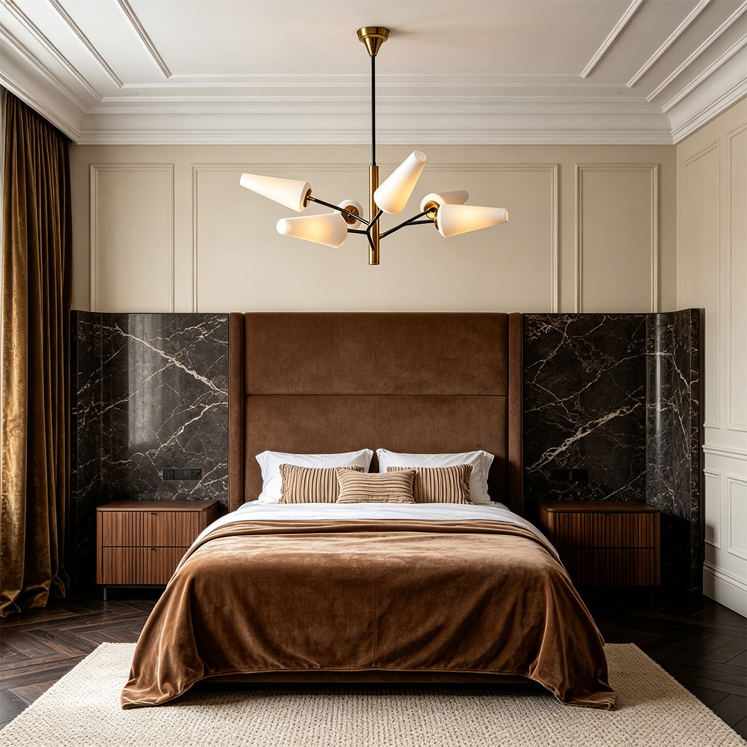 Italian Glass Chandelier Minimalist Metal Ceiling