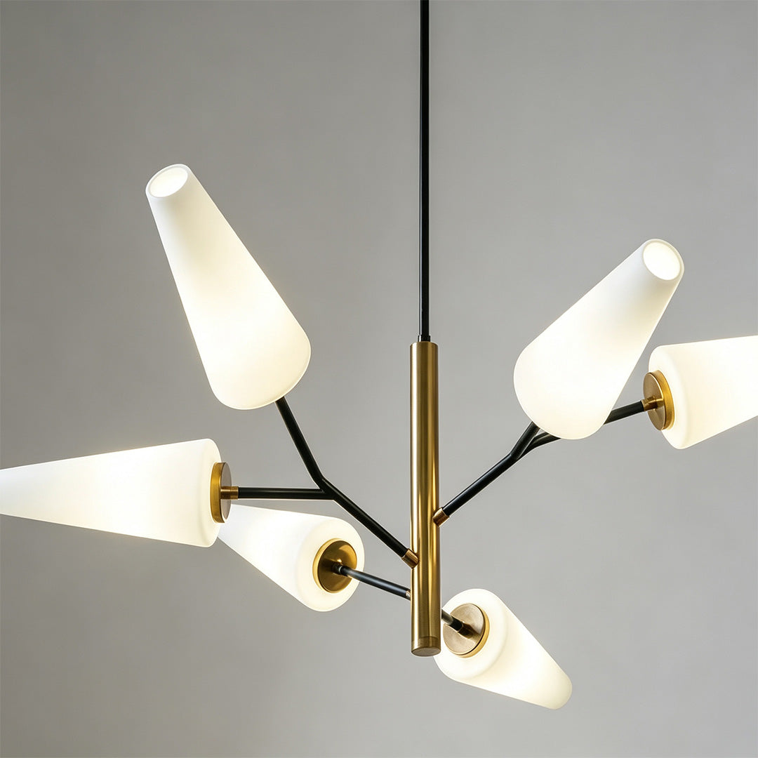 Italian Glass Chandelier Minimalist Metal Ceiling