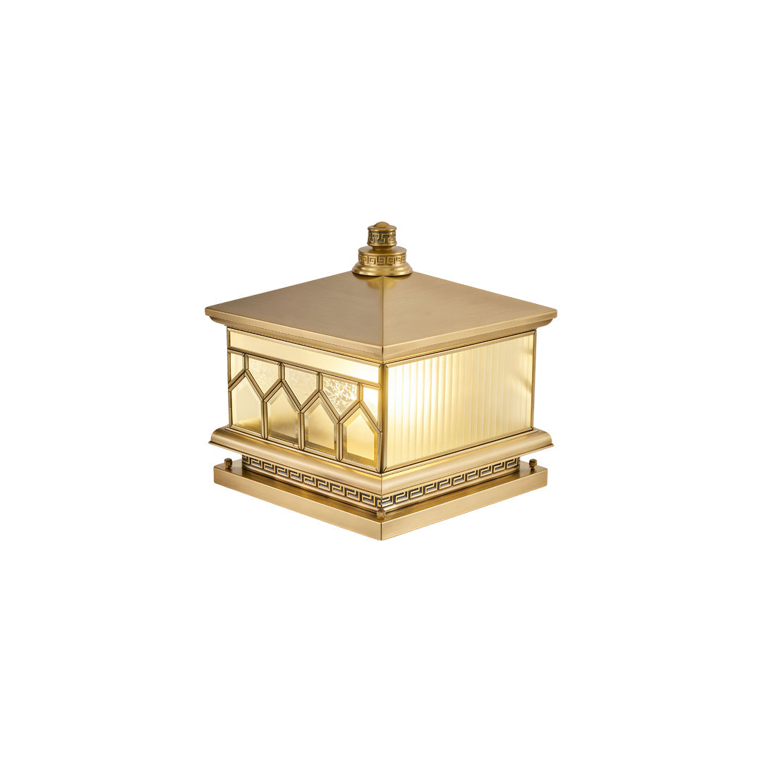 Large Solar Pillar Lights All-Copper Outdoor Light