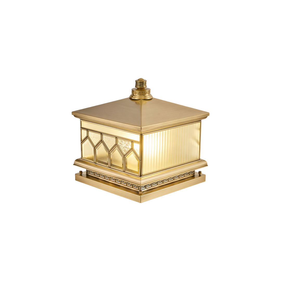 Large Solar Pillar Lights All-Copper Outdoor Light