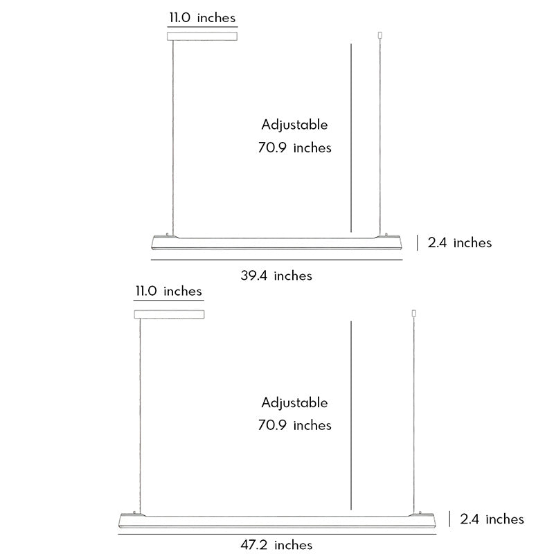 LED Linear Suspension Lighting Modern Minimalist