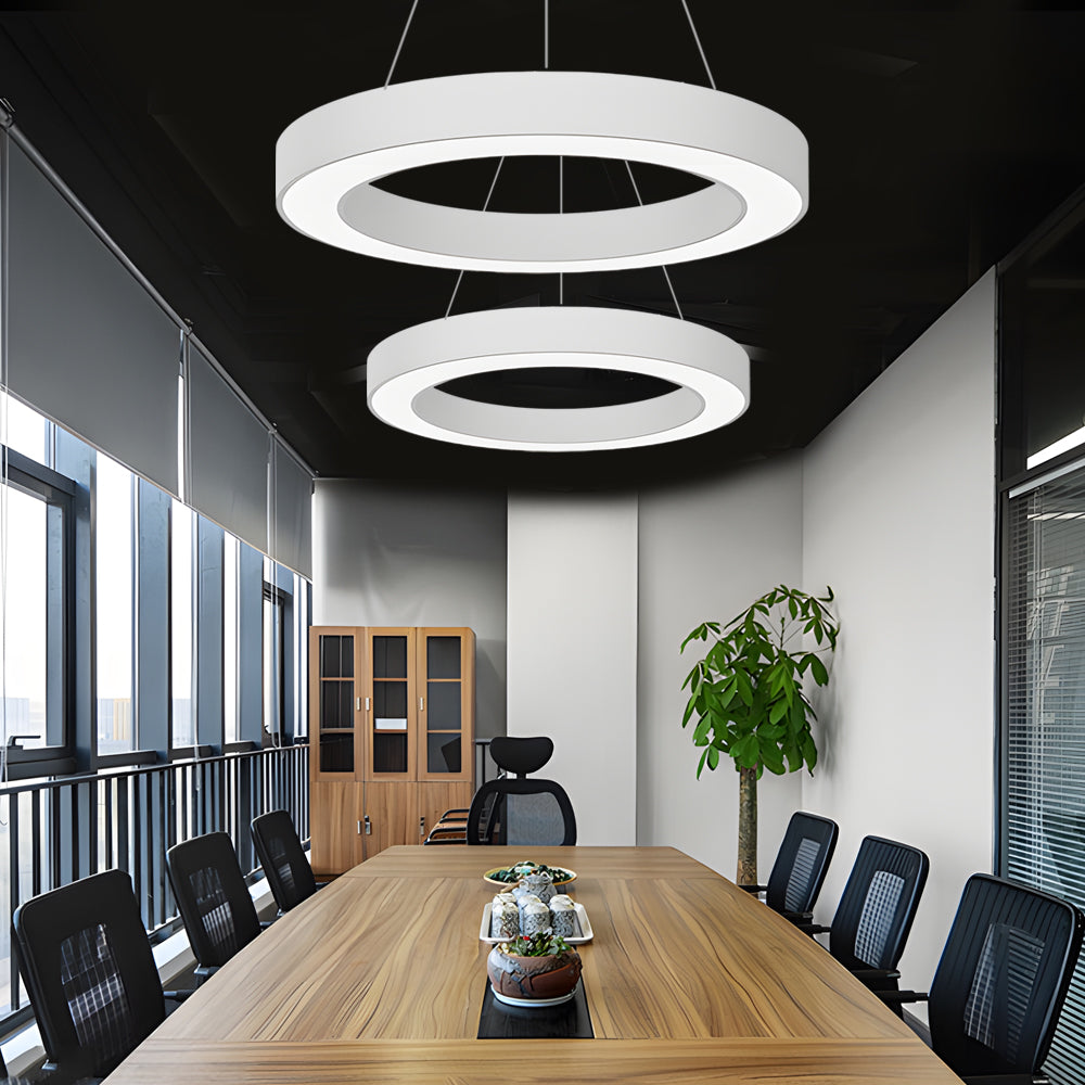 LED Pendant Ring Ceiling Light Modern Metal Acrylic