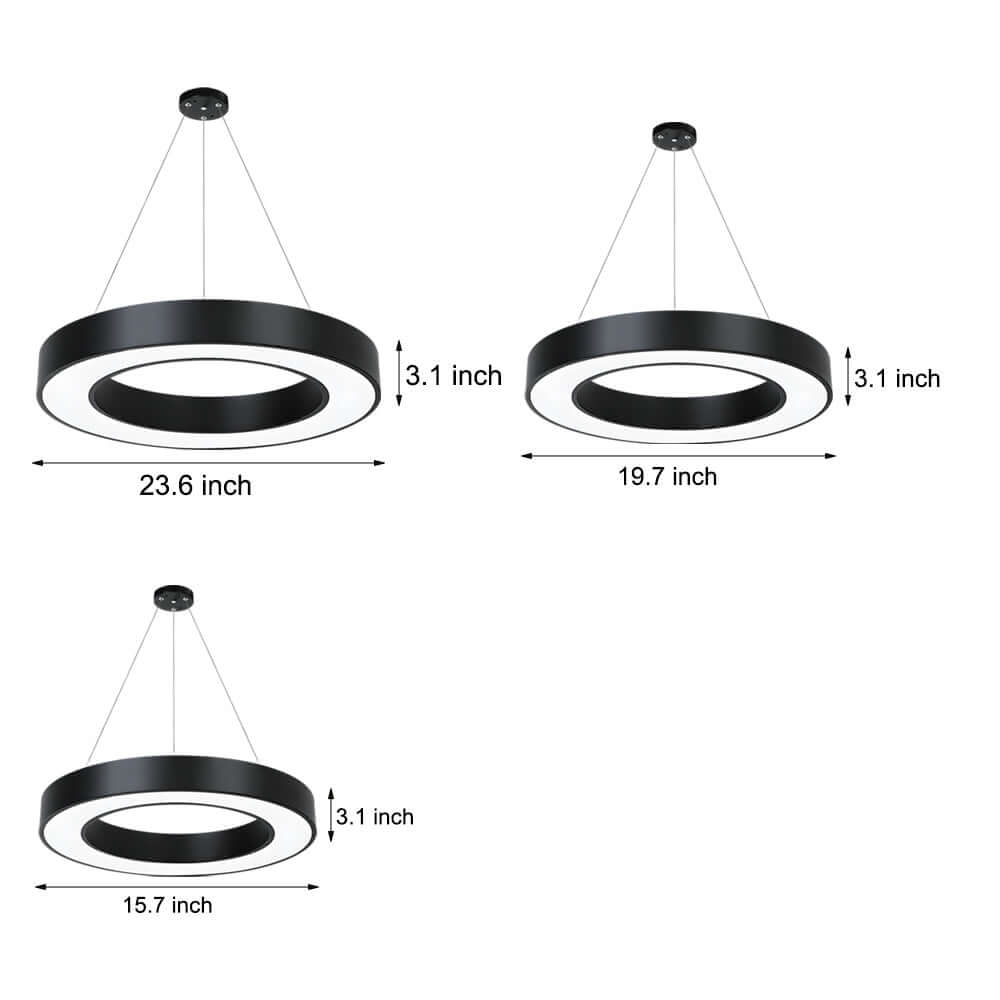 LED Pendant Ring Ceiling Light Modern Metal Acrylic