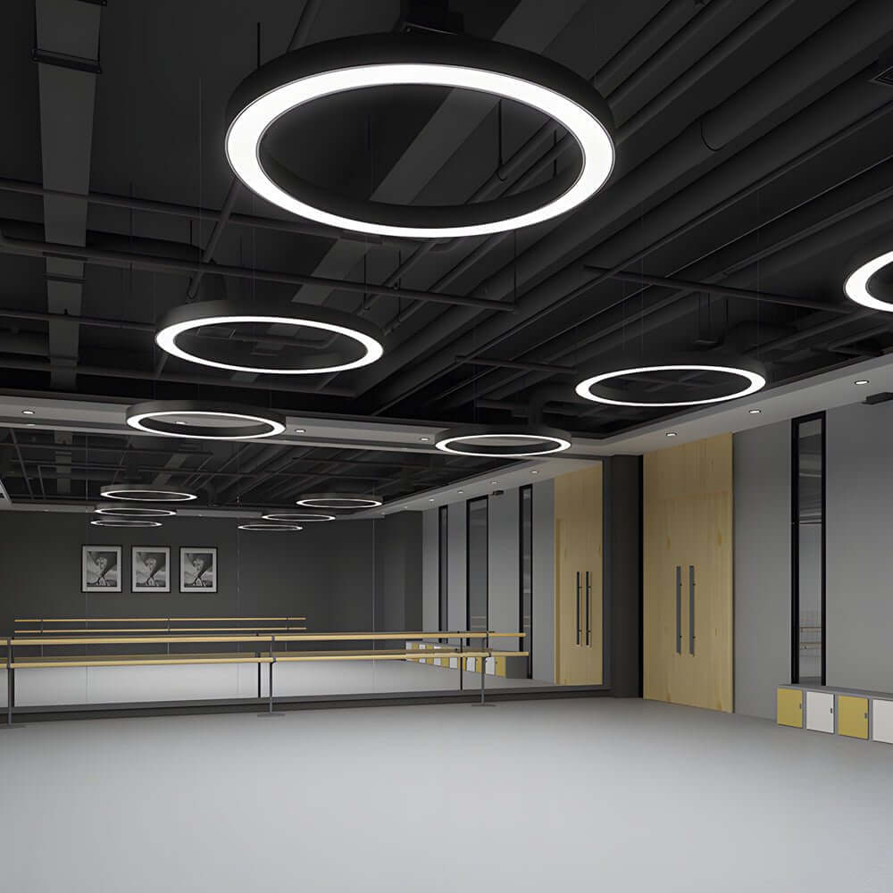 LED Pendant Ring Ceiling Light Modern Metal Acrylic