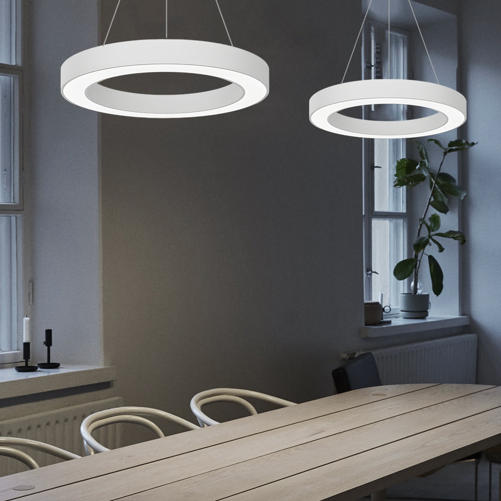 LED Pendant Ring Ceiling Light Modern Metal Acrylic